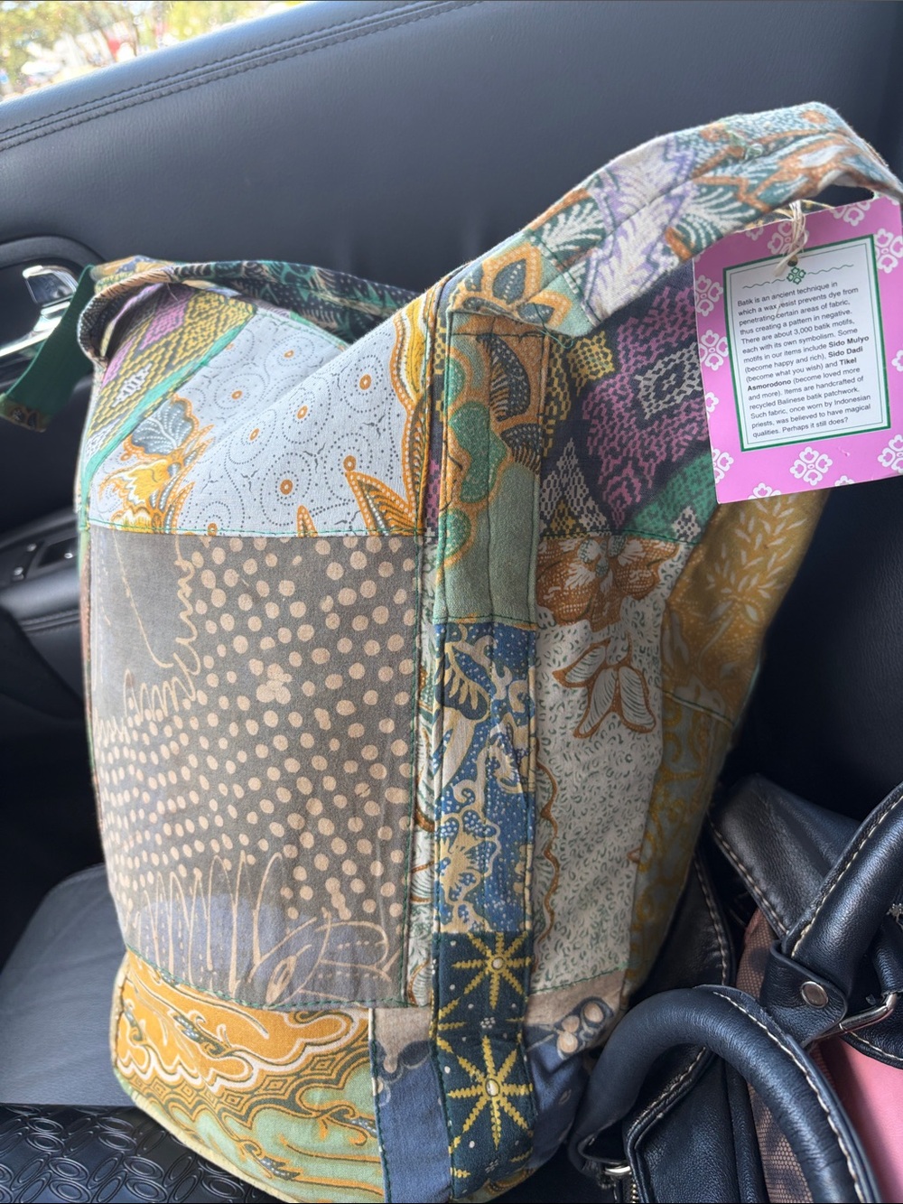Patchwork Canvas Shoulder Bag in Multi-Color
